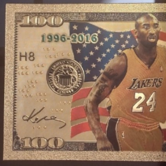 KOBE BRYANT 24k GOLD LIMITED EDITION! NOVELTY NOTE &CERTIFICATE OF AUTHENTICITY! - Picture 4 of 13